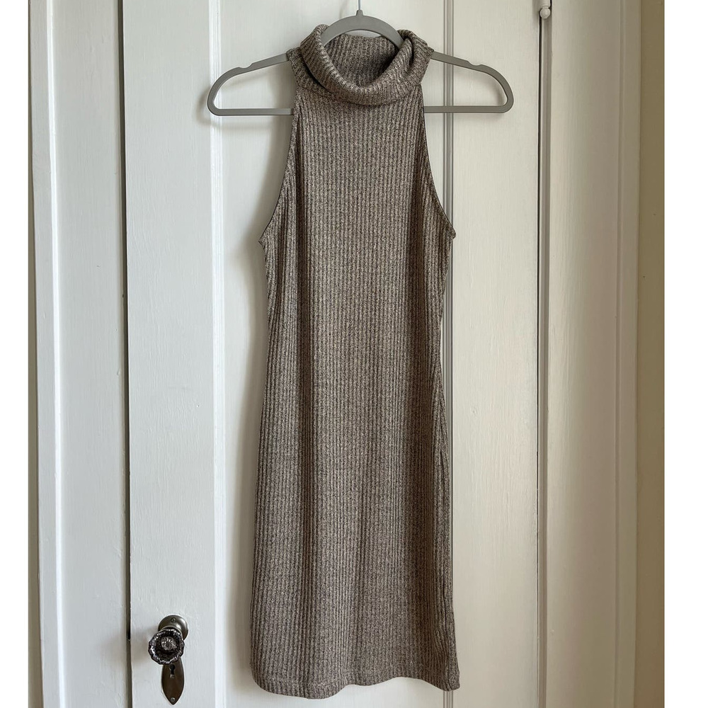 Topshop Sleeveless Ribbed Fitted Mini Sweater Dress